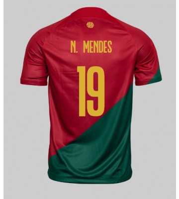 Portugal Nuno Mendes #19 Hjemmebanetrøje VM 2022 Kort ærmer